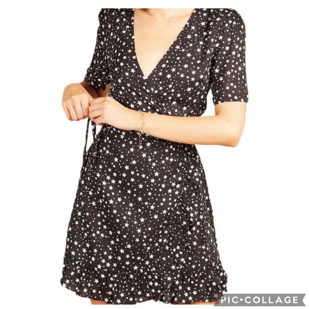 Cotton Candy LA Black Star Wrap Dress